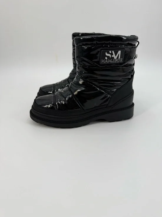 SAM EDELMAN Carlton Leather Trimmed Puffer Snow Boots Glossy Black Size 8.5 - Picture 3 of 16